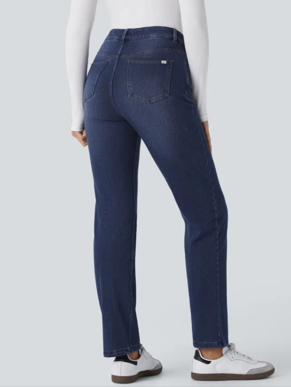 Halara Flex Denim Heat High Waisted Pockets Straigh Leg Pants